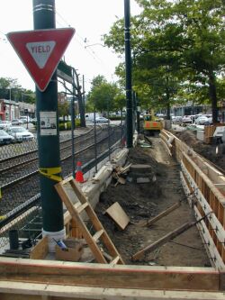 Station construction on C Line