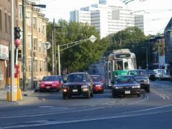 Street Operations of Green Line near Riverway station